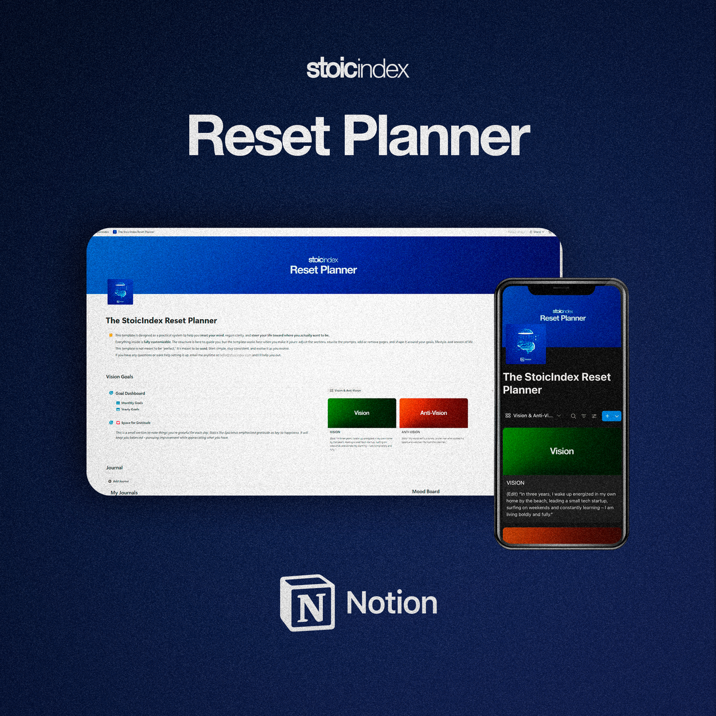 StoicIndex Notion Reset Planner